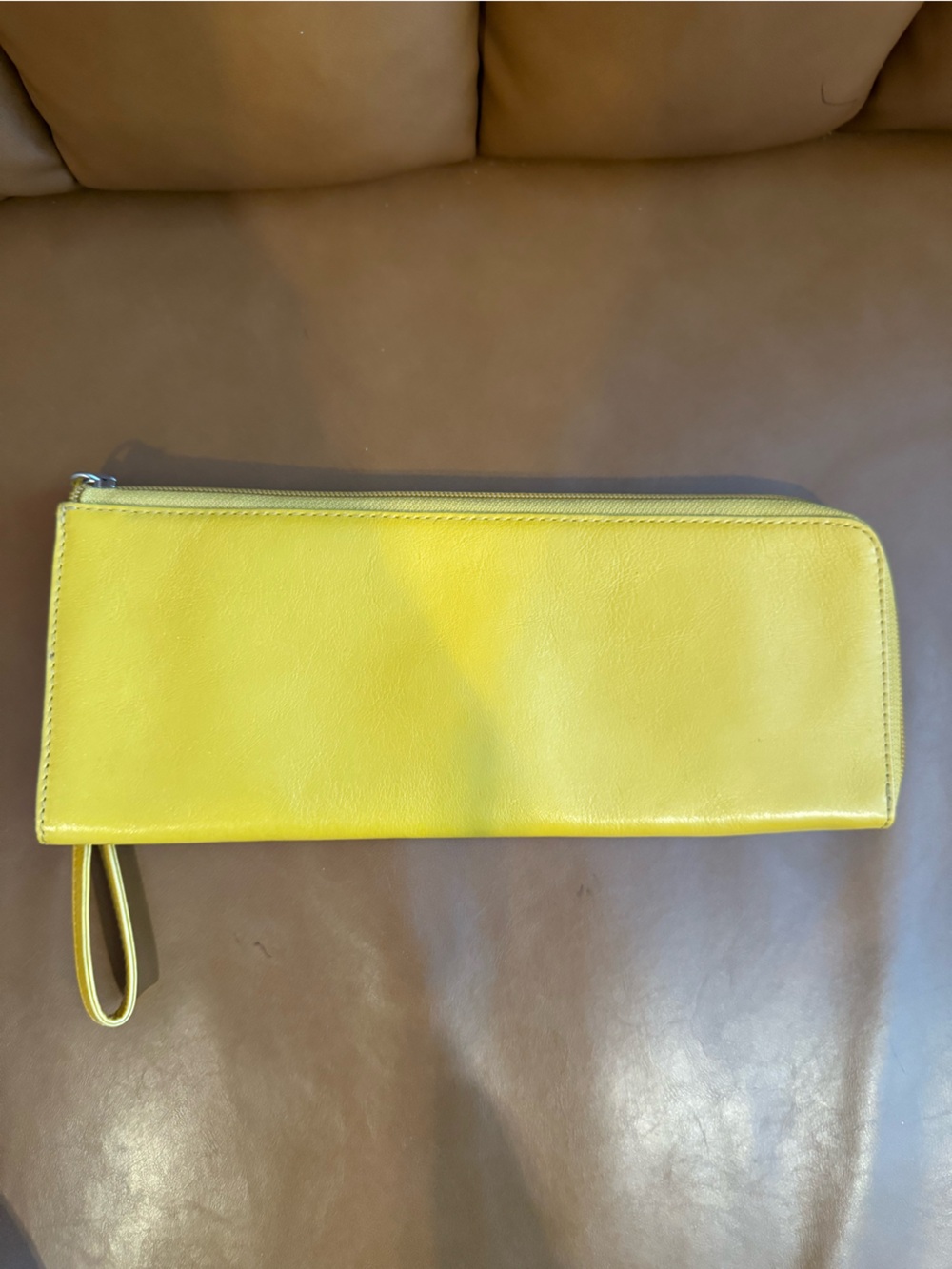 HOBO Yellow Leather Wristlet Clutch